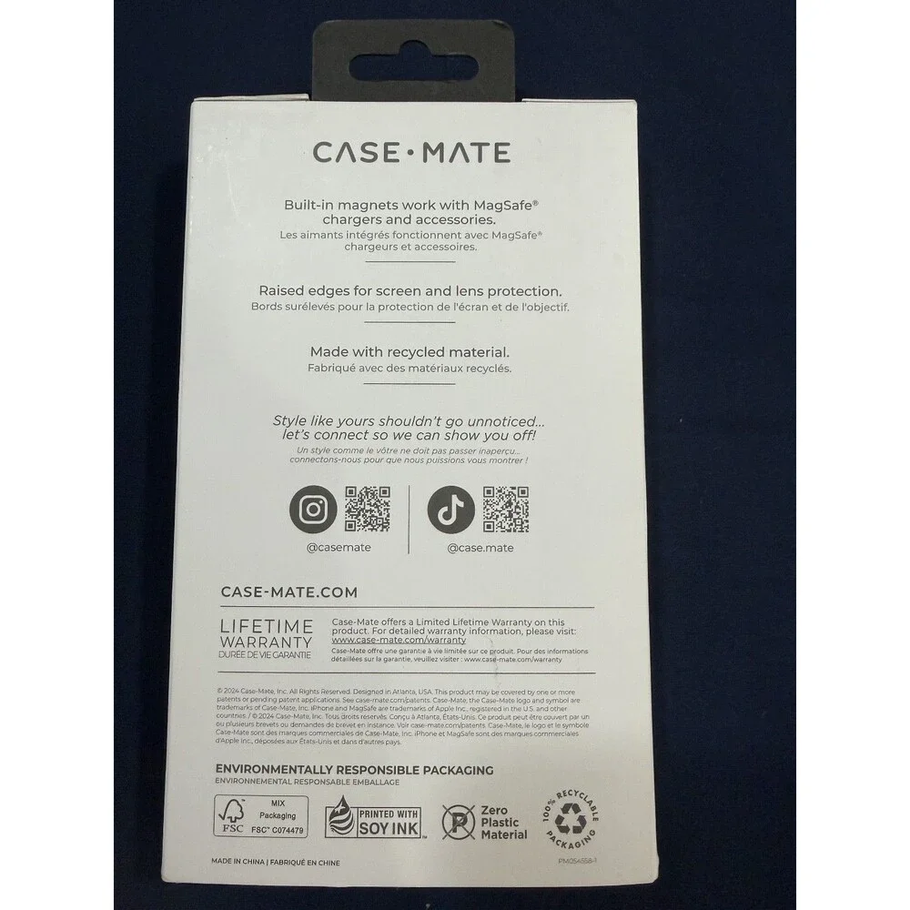 Case Mate - 2024 I Phone Pro - MagSafe - Clear w/Gold Glitter - NEW IN BOX